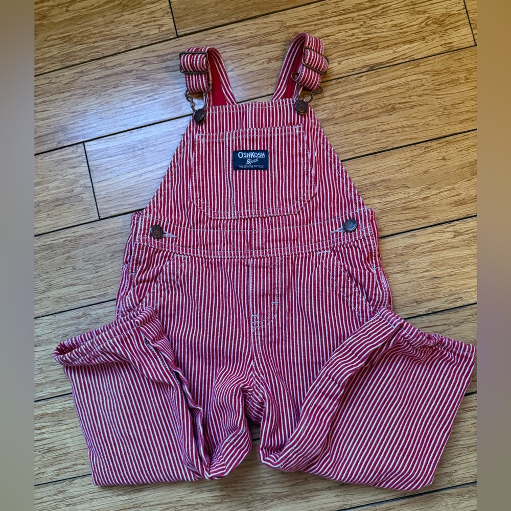 OshKosh B'gosh Red Striped Overalls